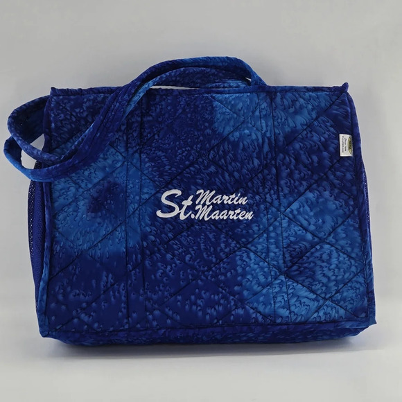 Rima NWT Insulate Blue Beach Bag attached pouch, scrunchy & full sized wrap - Picture 2 of 10